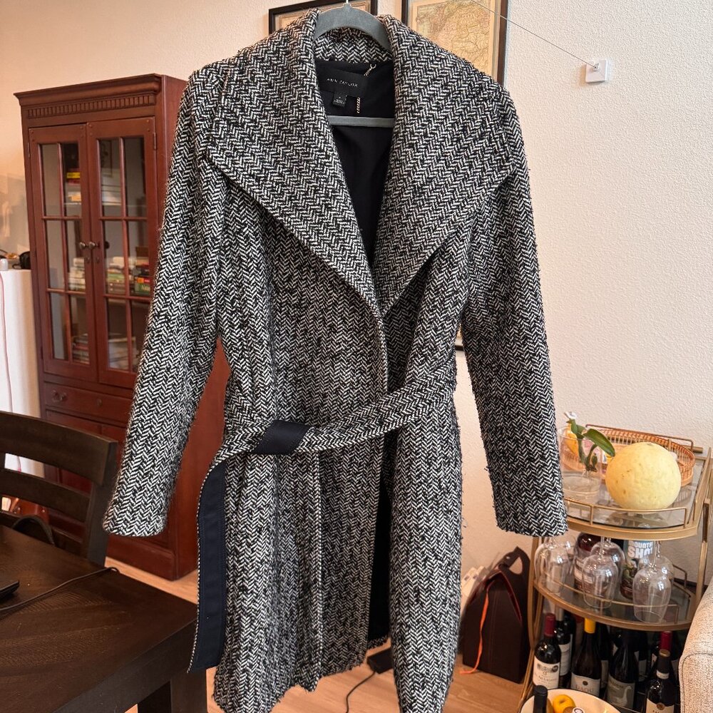Ann Taylor Cheviot Wrap Pea Coat